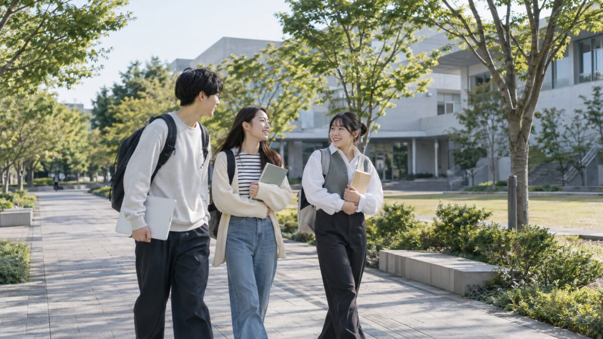 學生在校園中交流,探索未來的升學方向